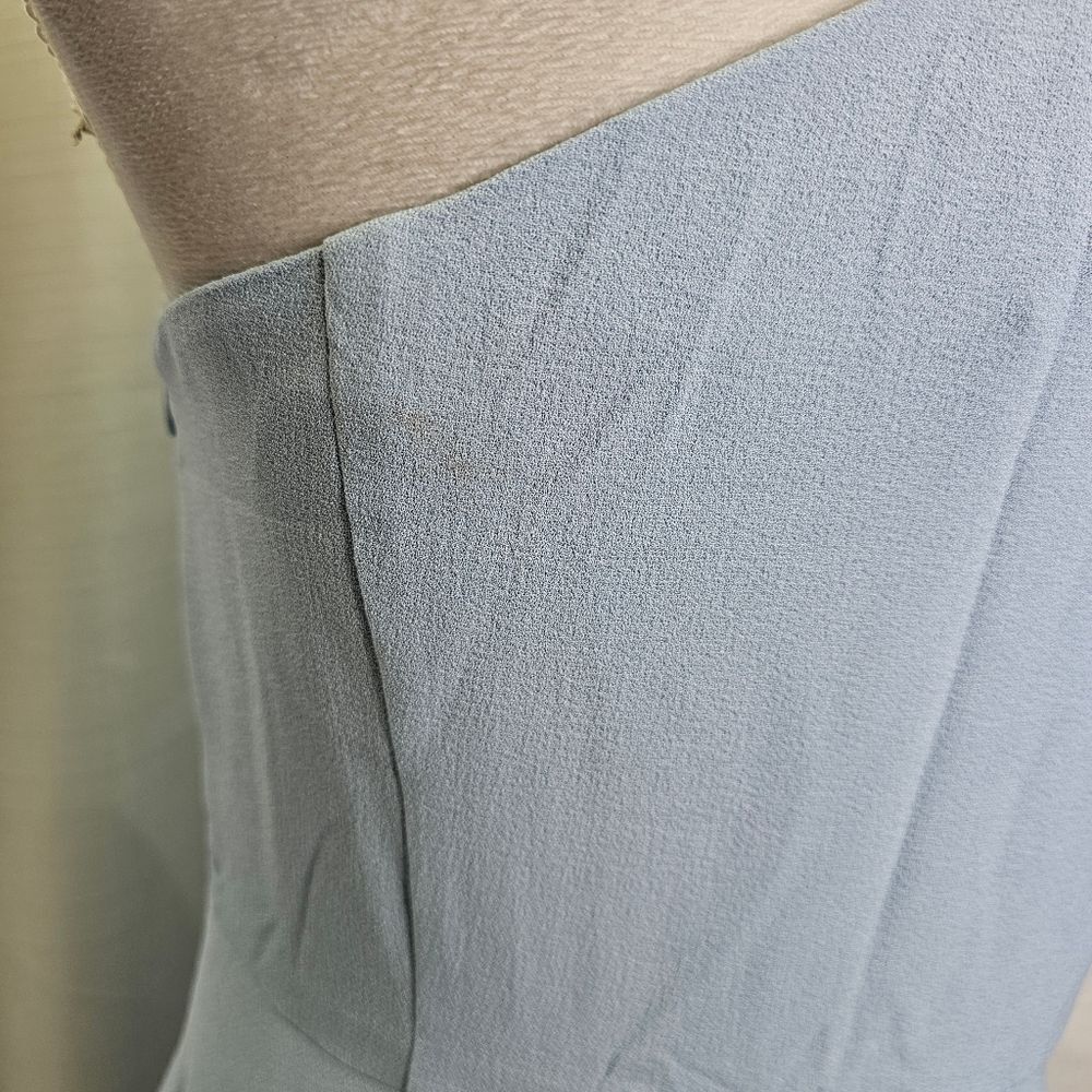 Gal Meets Glam Blue Yvonne One Shoulder Bow Cocktail Dress Size 6P *FLAW* - Picture 7 of 15